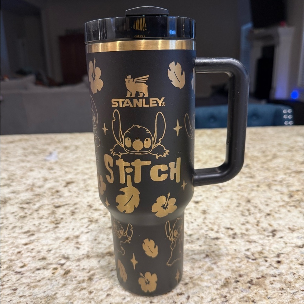 Stanley Black and Gold Stitch Mug